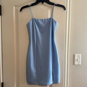 Baby Blue Fitted Mini Dress